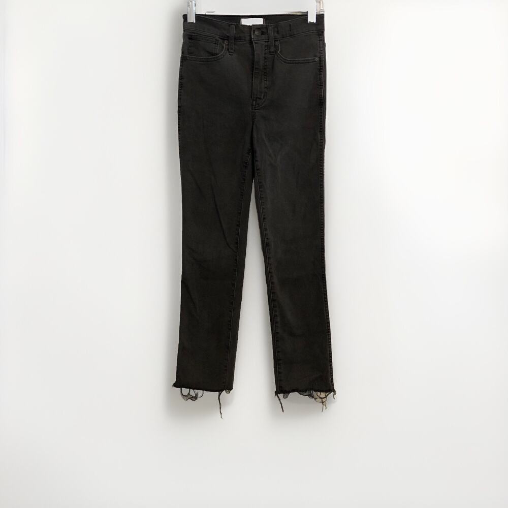 Madewell Stovepipe Jeans Womens 24‎ Banberry Black Wash Denim Stretch Mid Rise